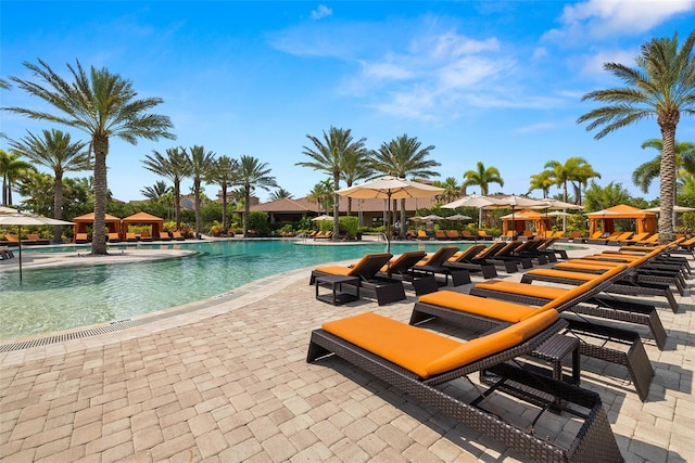 view of pool with a patio