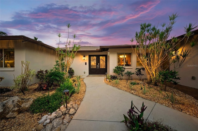 view of front of home with french doors