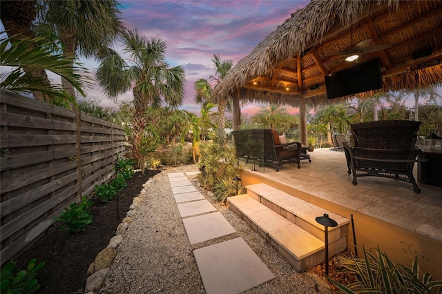 exterior space featuring a gazebo and a patio