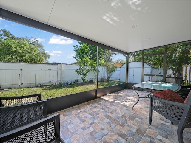 view of sunroom