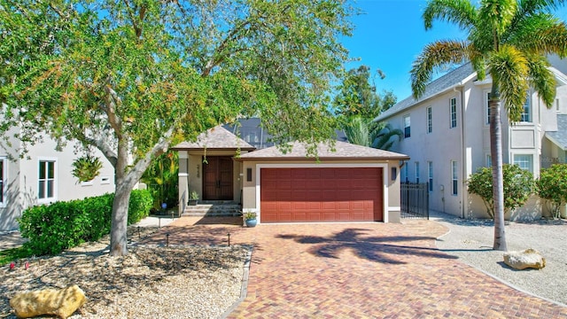 view of front of home featuring a garage