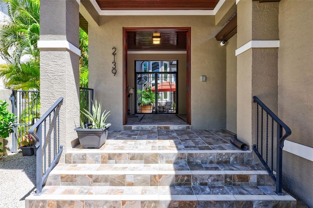 property entrance with a porch