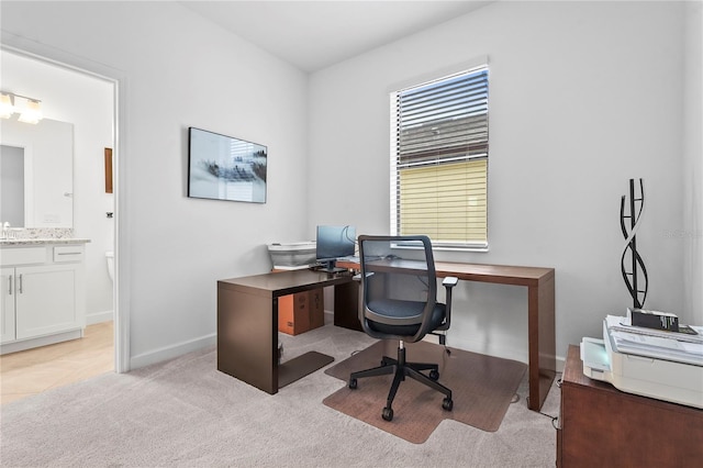 view of carpeted office