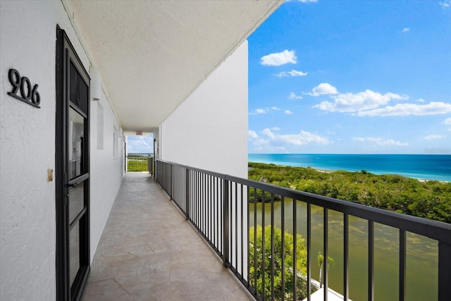 balcony with a water view