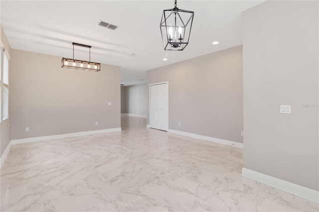 view of unfurnished dining area