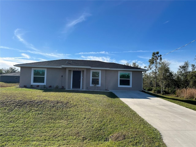 ranch-style house with a front yard