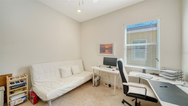 office area with carpet floors