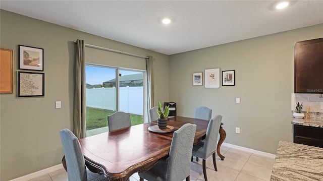 view of tiled dining room