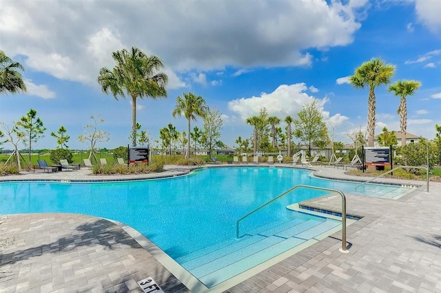 view of pool featuring a patio area