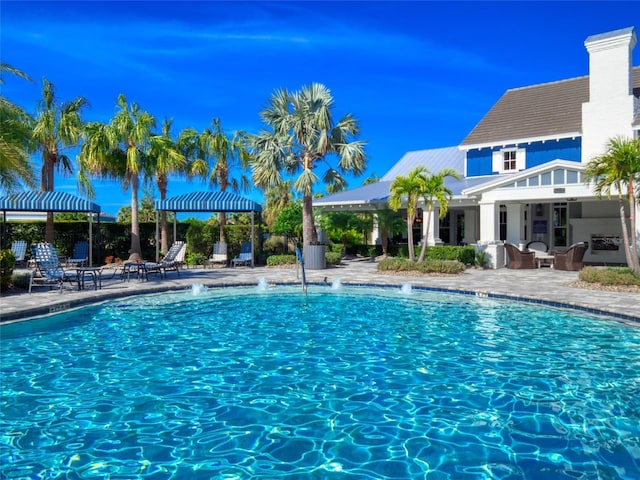 pool featuring a patio area