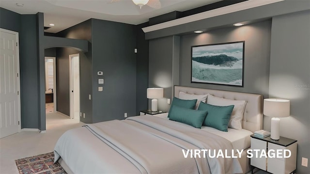 2123 Calusa Lakes Blvd, Nokomis, FL 34275 - bedroom with arched walkways, baseboards, and recessed lighting