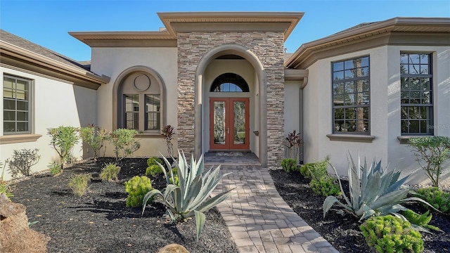 entrance to property with french doors