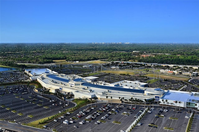 bird's eye view featuring a forest view