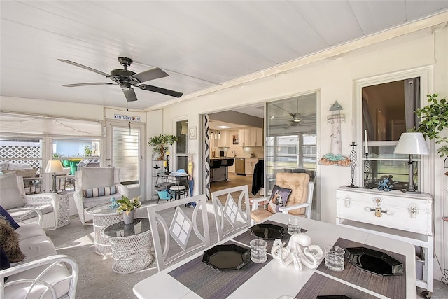 view of sunroom