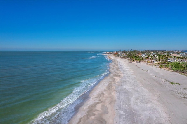 property view of water featuring a view of the beach