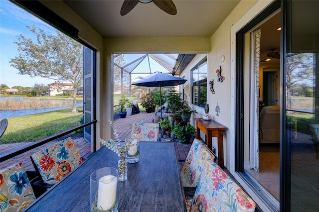 view of sunroom