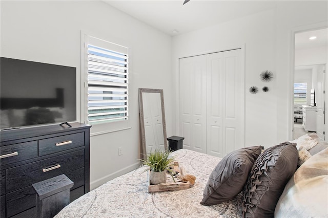 bedroom with a closet