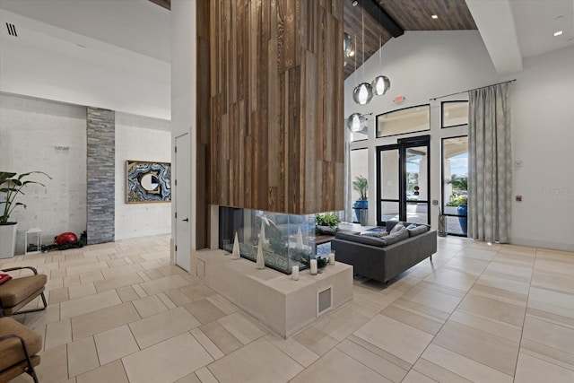 12606 Fontana Loop, Bradenton, FL 34211 - common area with high vaulted ceiling, beamed ceiling, and recessed lighting