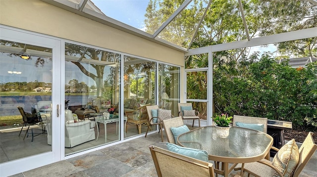 view of sunroom