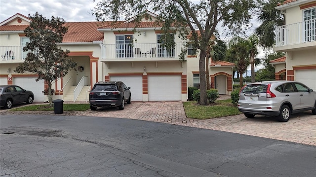 view of front of house with a garage