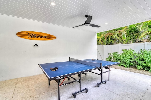 view of patio with ceiling fan