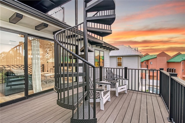 view of deck at dusk