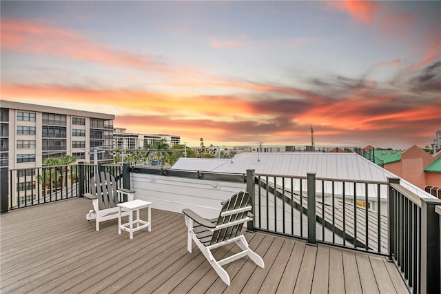 view of deck at dusk