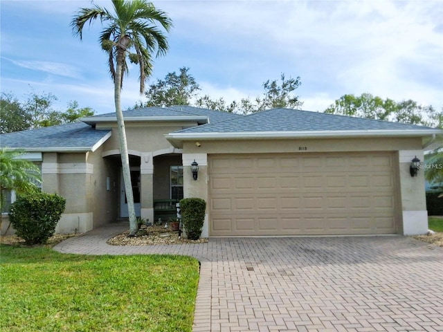 view of front of house with a garage