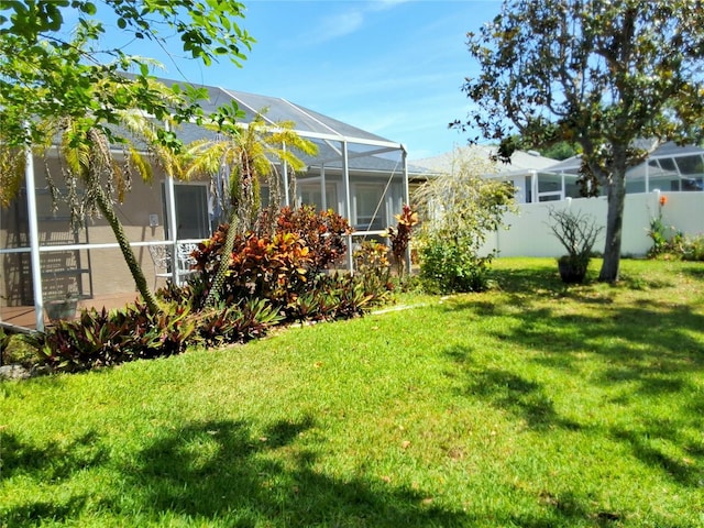 5115 44th St W, Bradenton, FL 34210 - view of yard with fence and glass enclosure