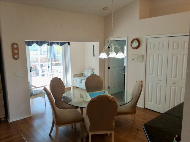 5115 44th St W, Bradenton, FL 34210 - dining room with high vaulted ceiling and wood finished floors