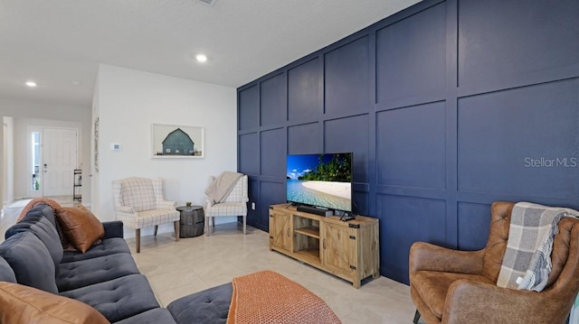 view of tiled living room