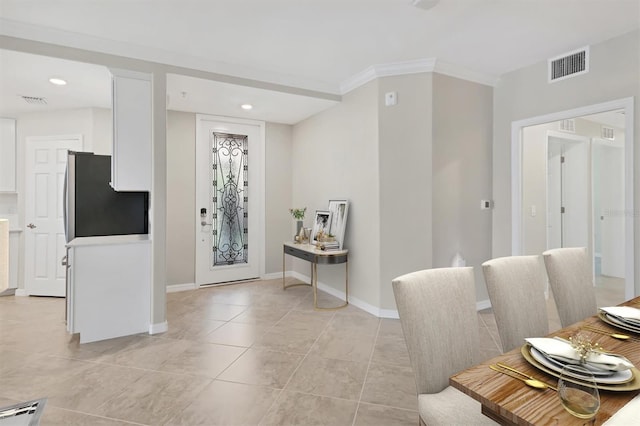 interior space with crown molding