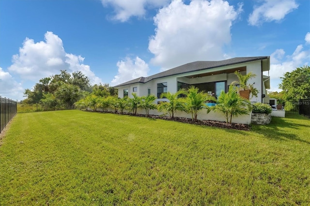 exterior space with a lawn