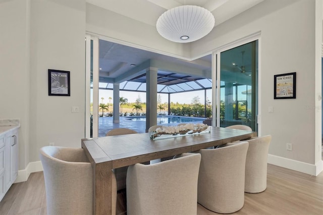 dining area featuring light hardwood / wood-style floors