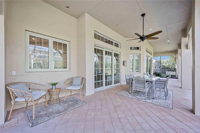 view of patio with ceiling fan