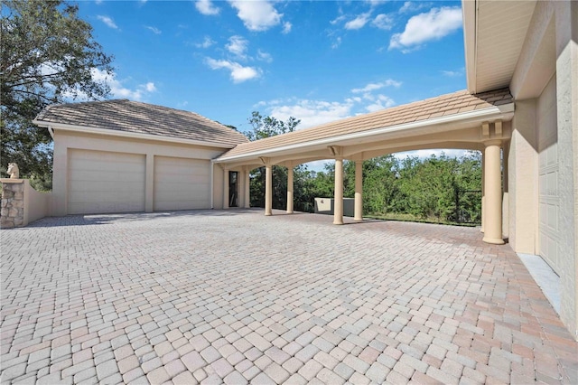 view of garage