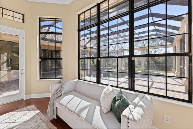 living area featuring wood-type flooring