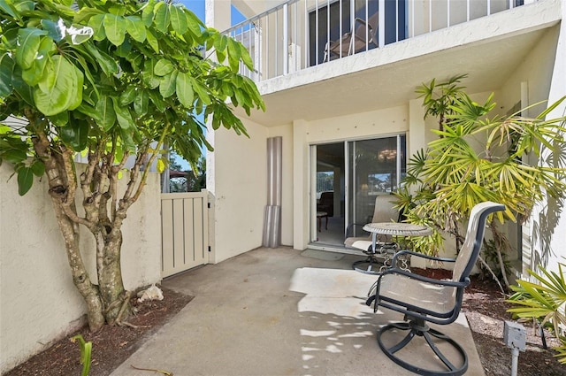 view of patio / terrace with a balcony