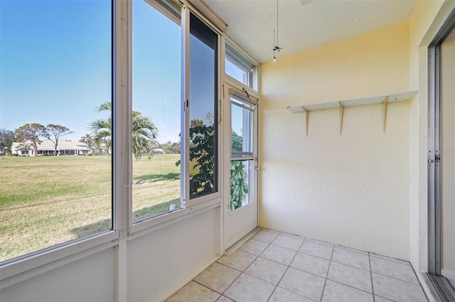 view of unfurnished sunroom