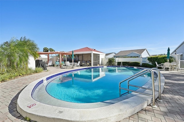 view of pool with a patio area