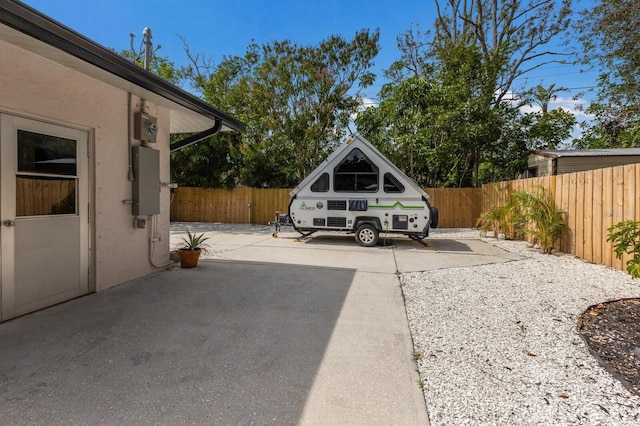 exterior space featuring a fenced backyard