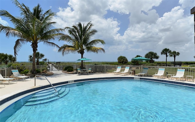 view of pool with a patio area