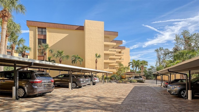 view of parking featuring a carport