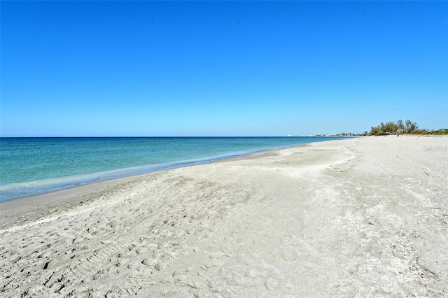 view of water feature featuring a beach view