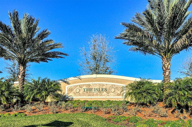 view of community sign