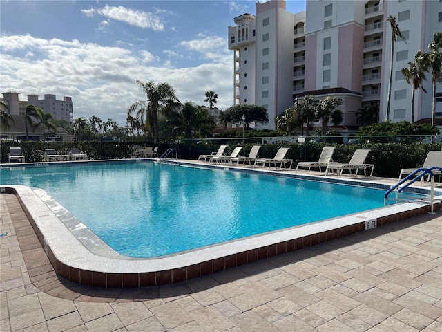 view of pool with a patio area