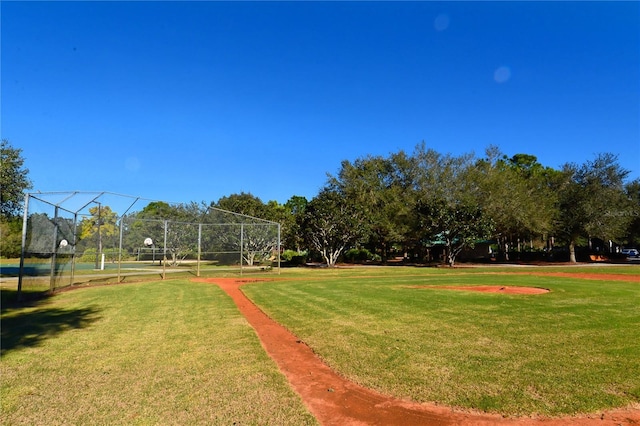 view of property's community featuring a yard