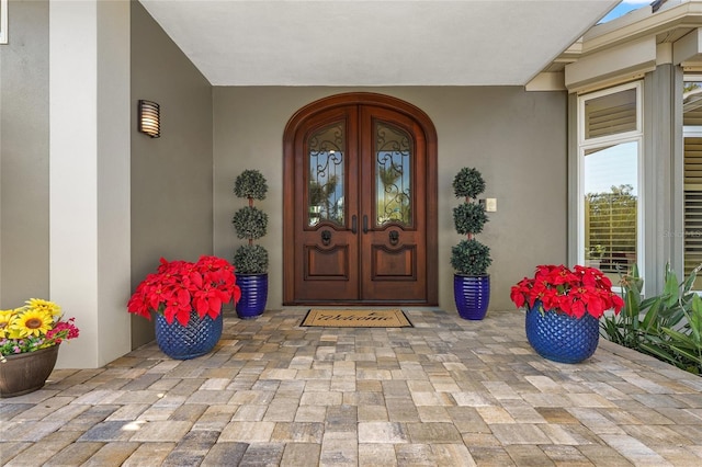 entrance to property with french doors