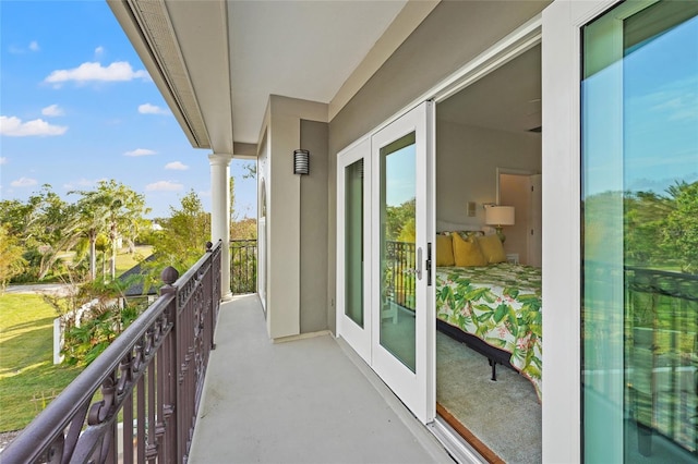 balcony with french doors