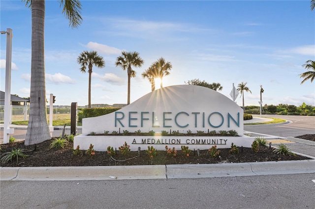 view of community sign